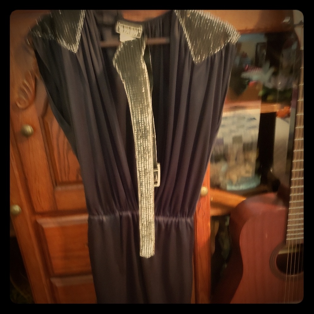 Black & silver pant suit